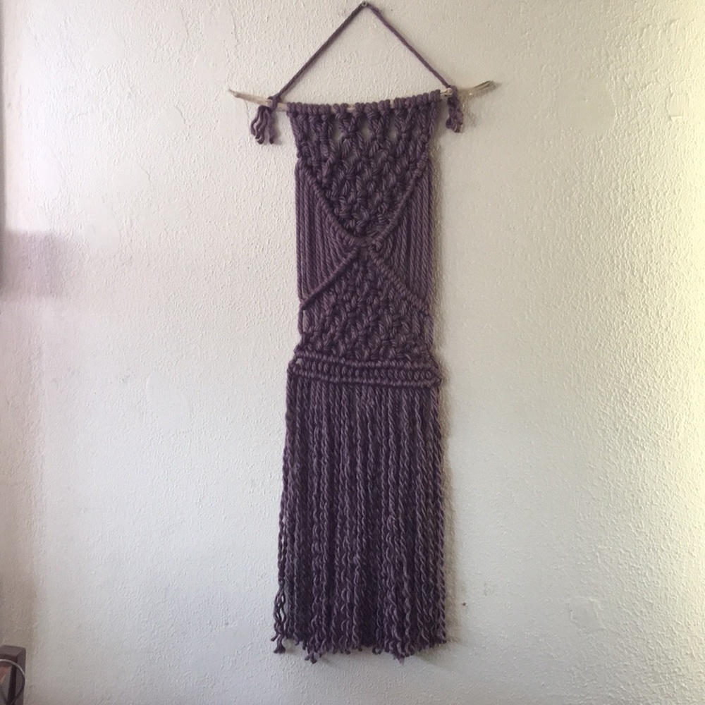 Purple yarn wall hang